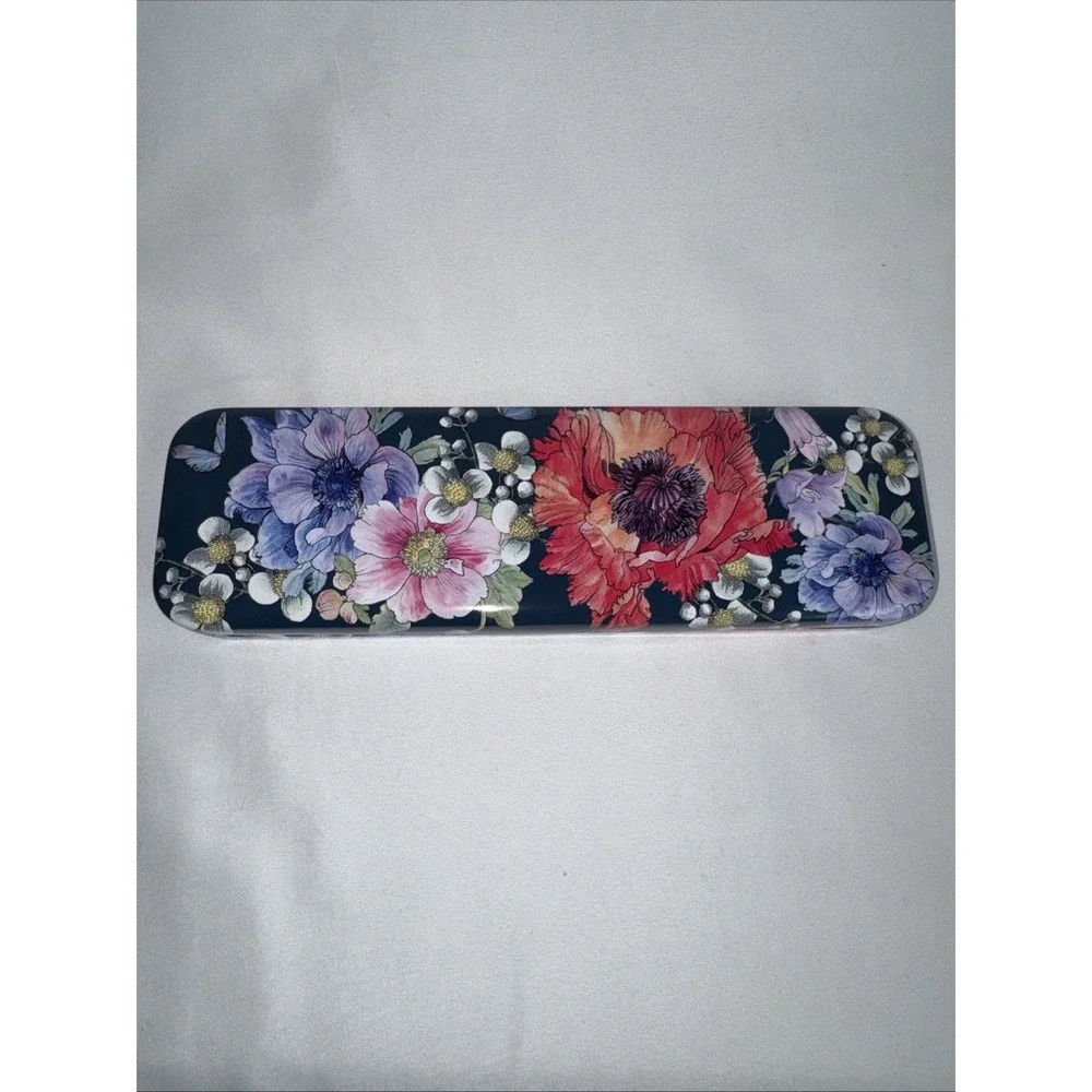 Brighton Empty Collectible Floral Tin Storage For Watches Necklace Pens/Pencils